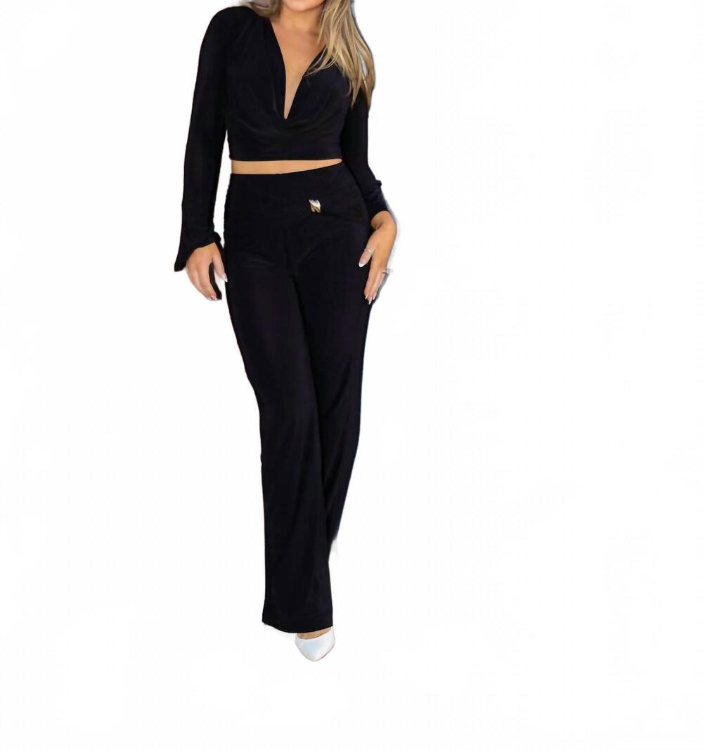 NEW TRESSER camillo cowl neck top in black